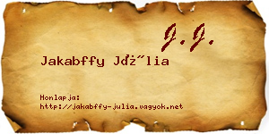 Jakabffy Júlia névjegykártya