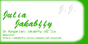 julia jakabffy business card